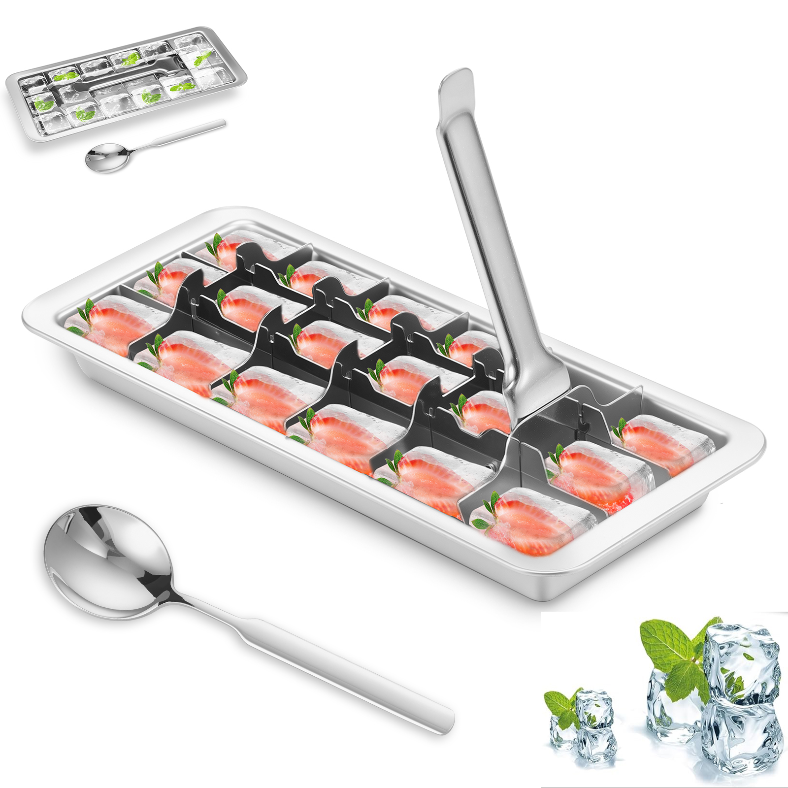 Baby Food Freezer Tray - Vintage Stainless Steel Ice Cube Tray