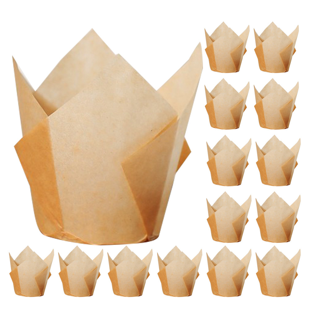 Baby Food Restaurant - 50Pcs Tulip Cupcake Liners Elegant Baking