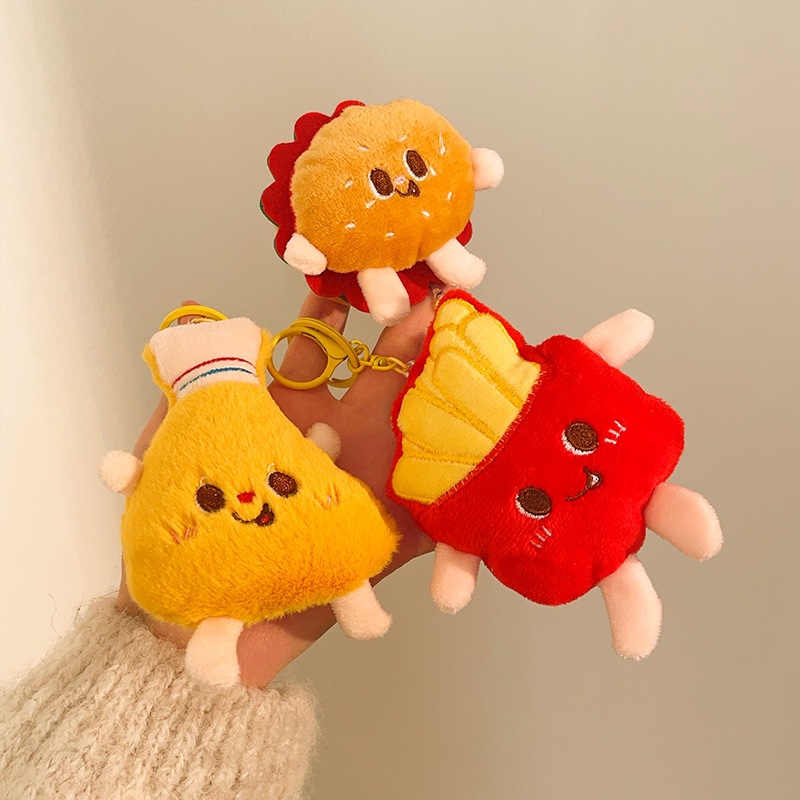 Baby Food With Chicken - Cartoon Food Figure Hamburger French Fries