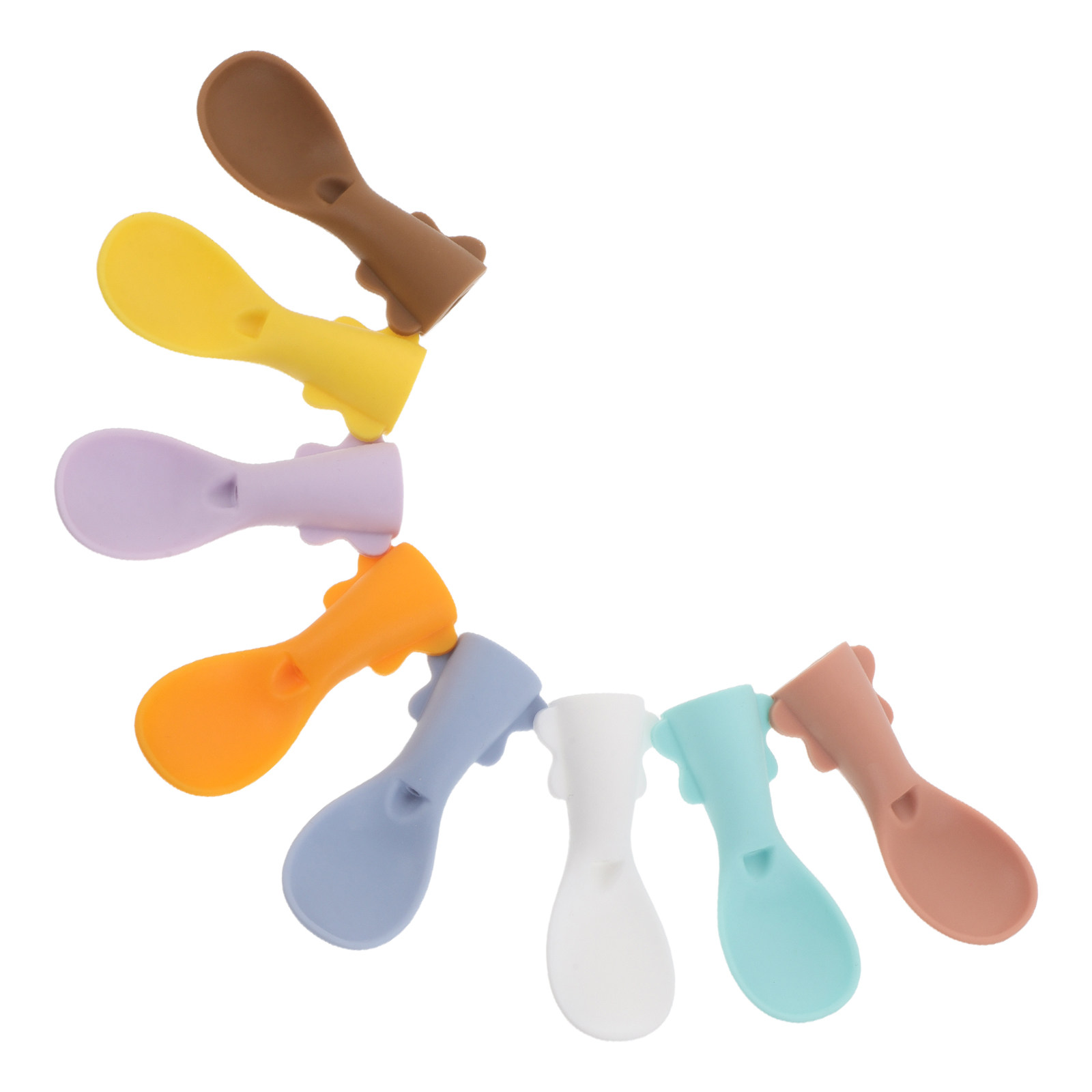 Baby Food Dispensing Spoon - 8Pcs Baby Feeding Spoons Silicone Soft