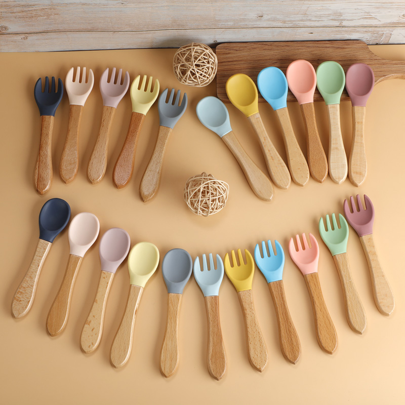 Baby Food Dispensing Spoon - TYRY.HU 1Set Baby Silicone Fork Spoon