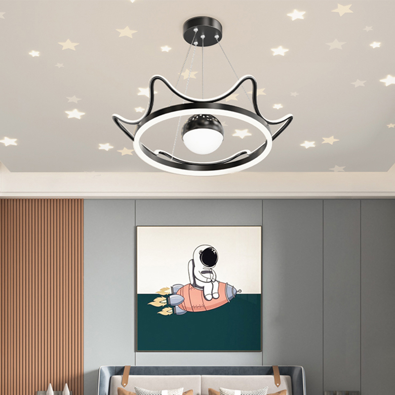 Baby Food Restaurant - Modern Crown Starry Sky LED Pendant