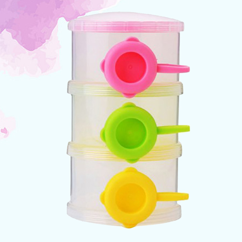 Baby Food Dispenser - 3-Layer Stackable Milk Powder Dispenser Portable