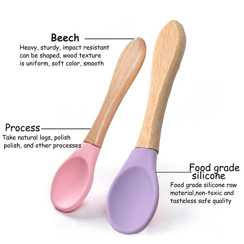 Baby Wooden Spoon Silicone Woo - Baby Food Organic incelemesi ve fiyatı
