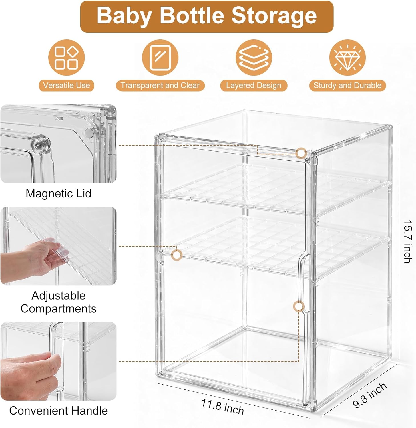 3-Tier Clear Acrylic Baby Bott - Baby Food Organic incelemesi ve fiyatı