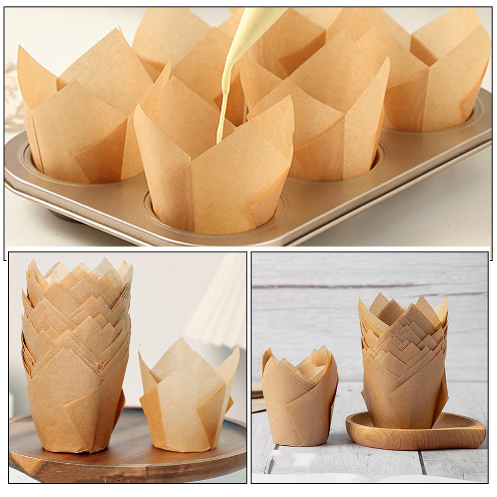 50Pcs Tulip Cupcake Liners Ele - Baby Food Restaurant incelemesi ve fiyatı
