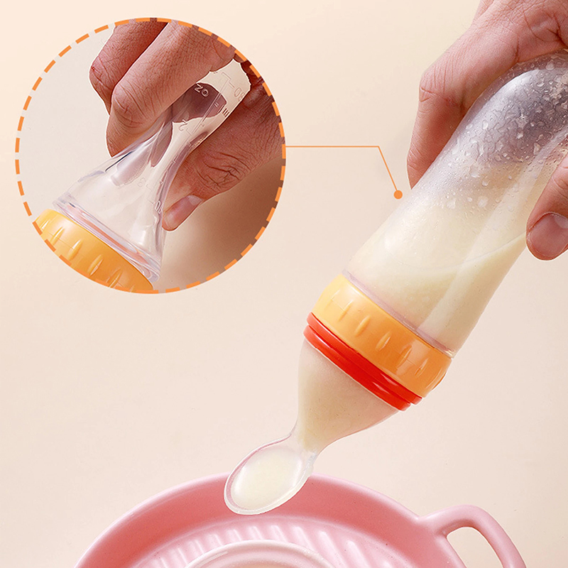 Squeezing Feeding Bottle Silic - Baby Food Newborn incelemesi ve fiyatı