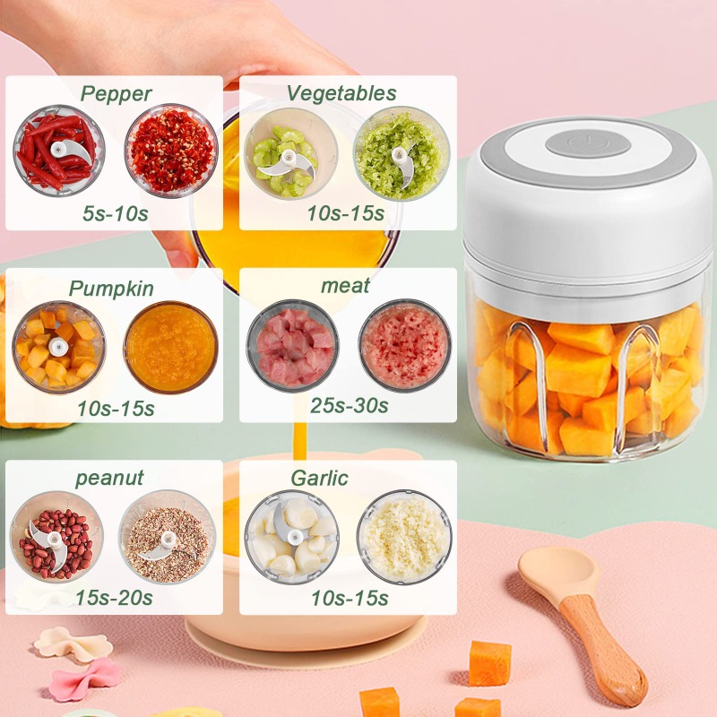250ML Electric Garlic Grinder  - Baby Food With Meat incelemesi ve fiyatı