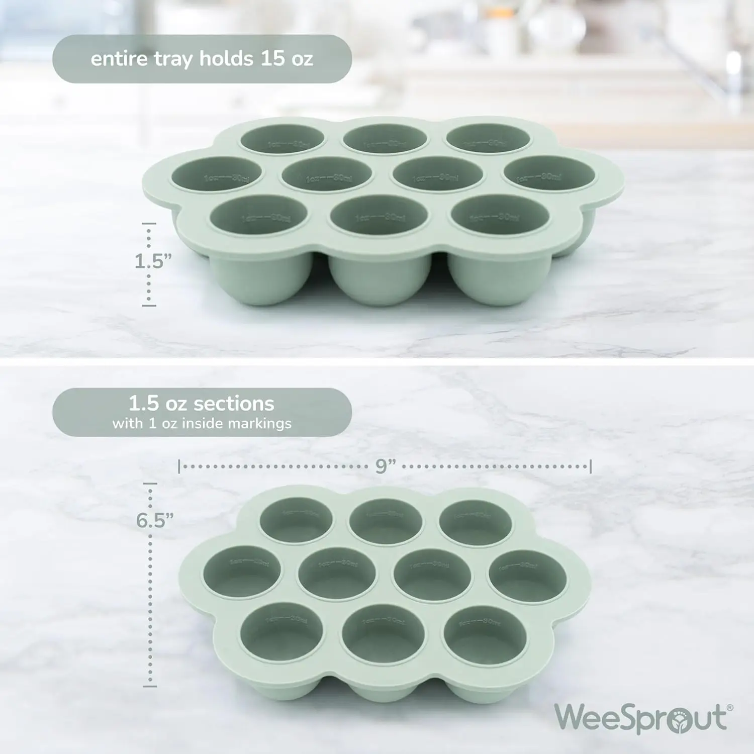 Bright Blue Silicone Freezer T - Baby Food Freezer Tray incelemesi ve fiyatı