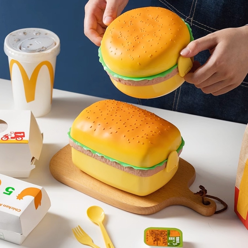 Hamburger Lunch Box Double Tie - Weaning Spoon Set incelemesi ve fiyatı