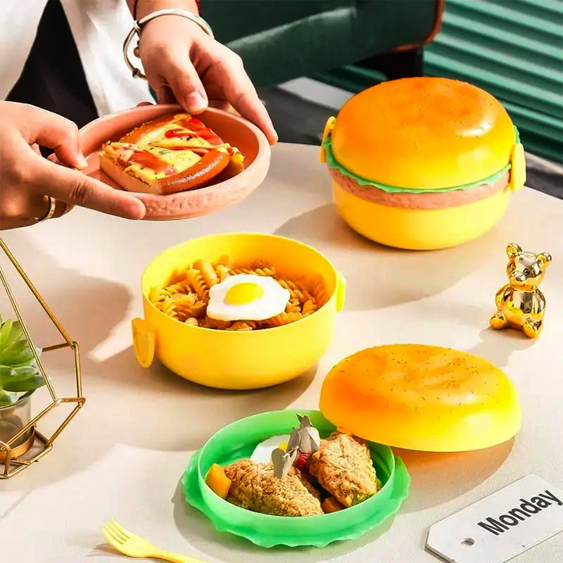 Hamburger Lunch Box Double Tie - Weaning Spoon Set incelemesi ve fiyatı