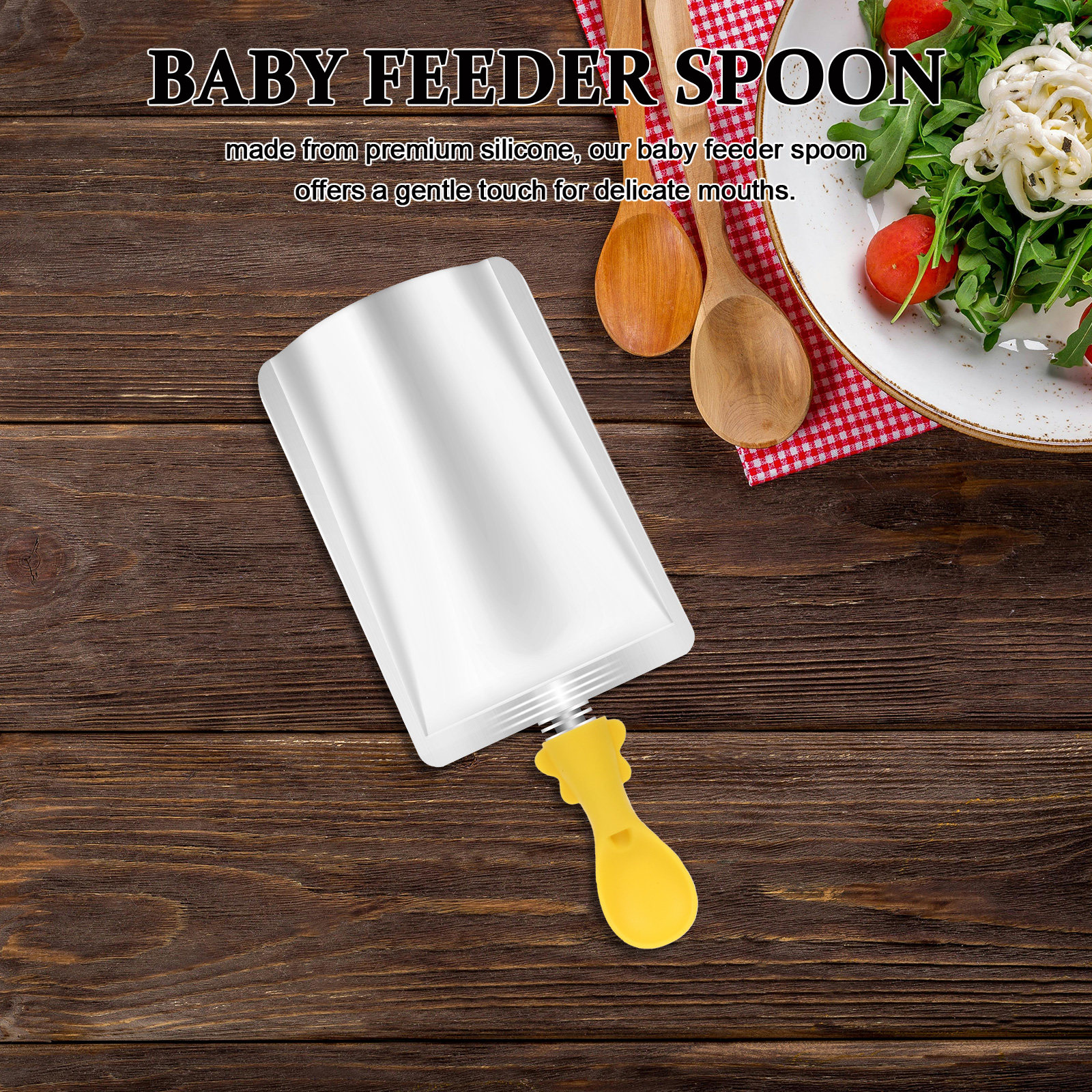 3Pcs Baby Food Pouch Silicone  - Baby Food Dispensing Spoon incelemesi ve fiyatı